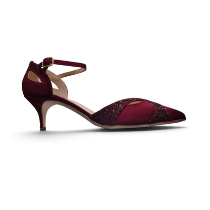 Celeste 55 in raso bordeaux
