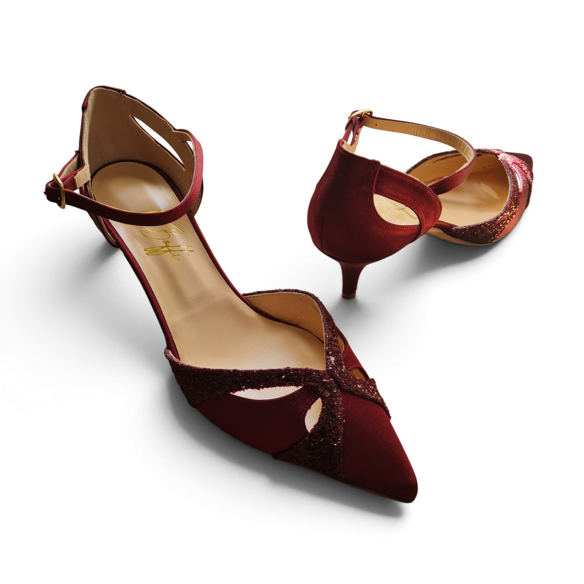 Celeste 55 in raso bordeaux