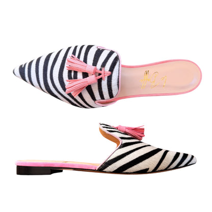 Agata mule in zebra e rosa