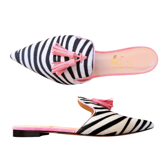 Agata mule in zebra e rosa