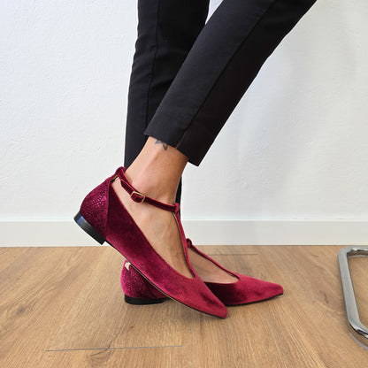 ELISA BALLERINA in leopard velvet