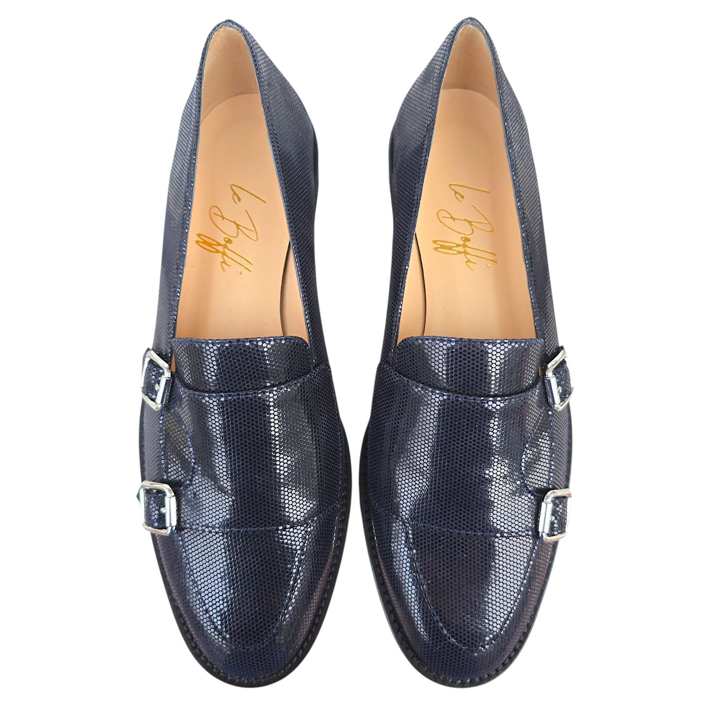 Priscilla in pelle lavorata blu notte