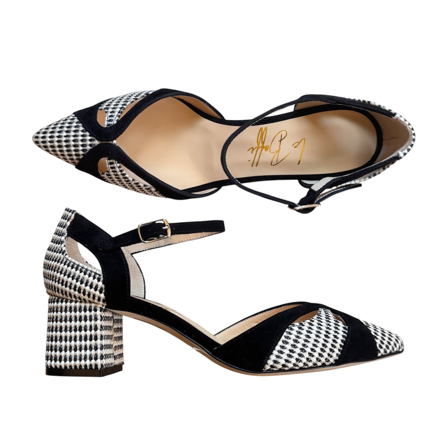 Celeste 55 in rafia bianca e nera