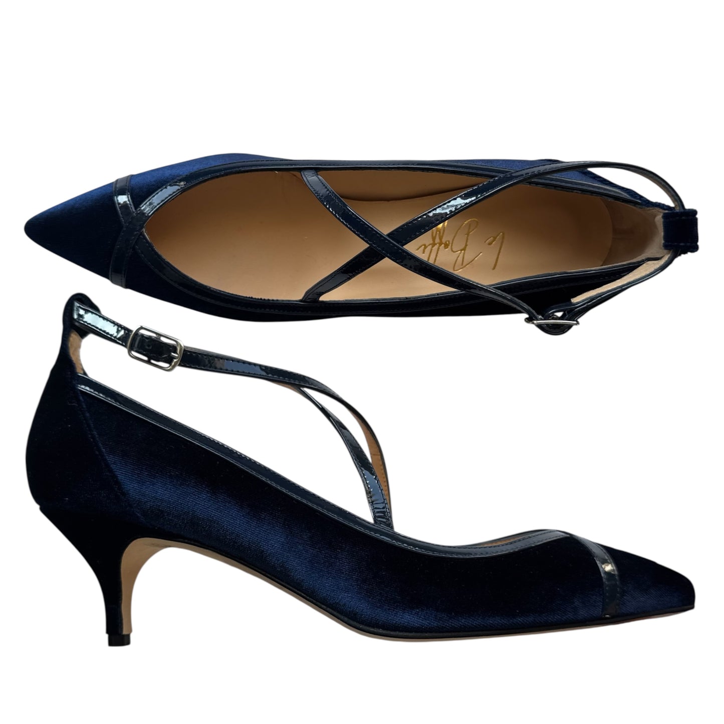 Elisabetta ballerina 55 in velluto e vernice blu