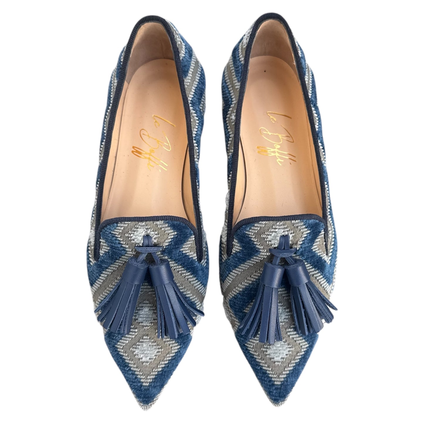 Agata in Damasco grigio e azzurro