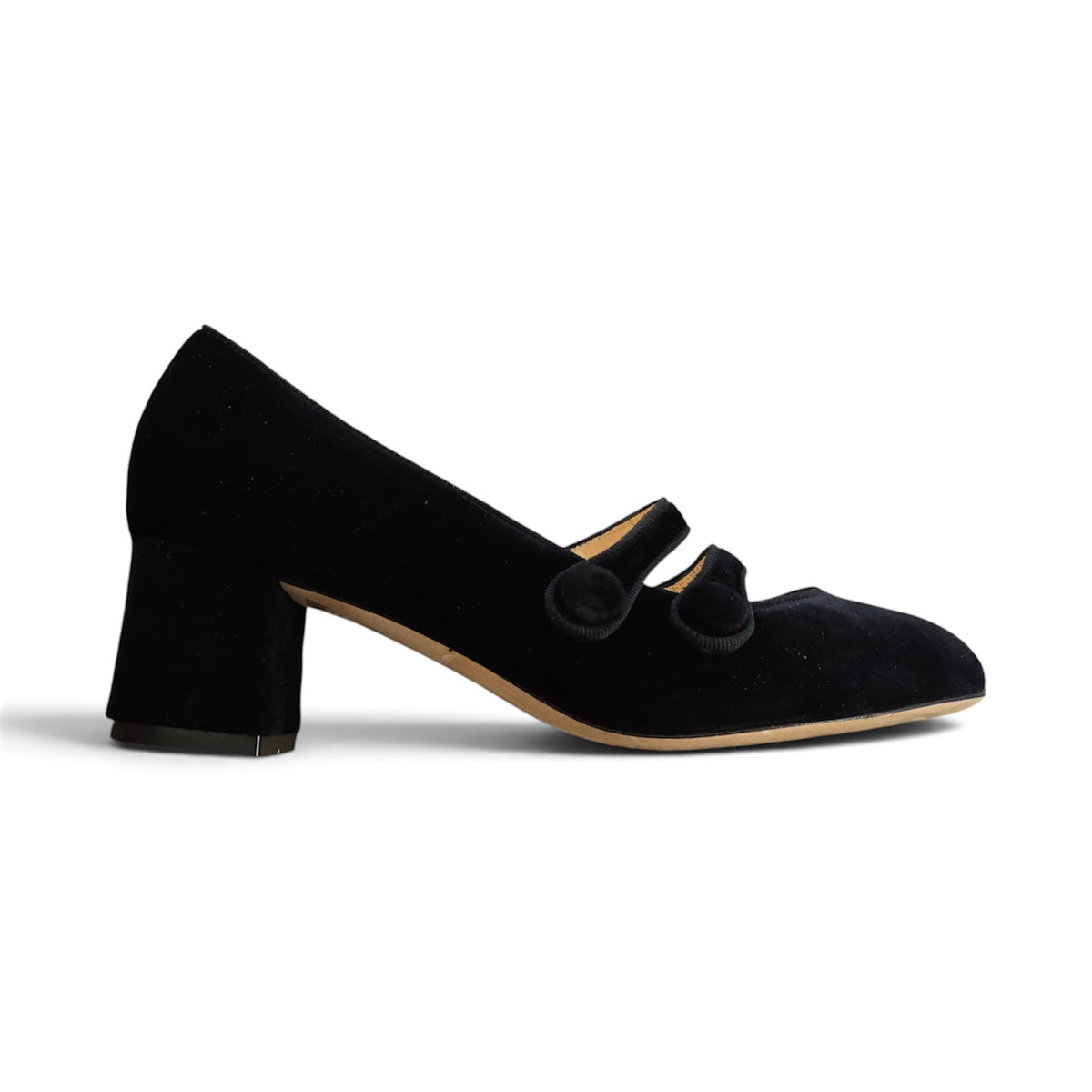 Frida tonda in velluto nero 55