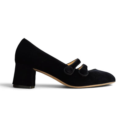 Frida tonda in velluto nero 55