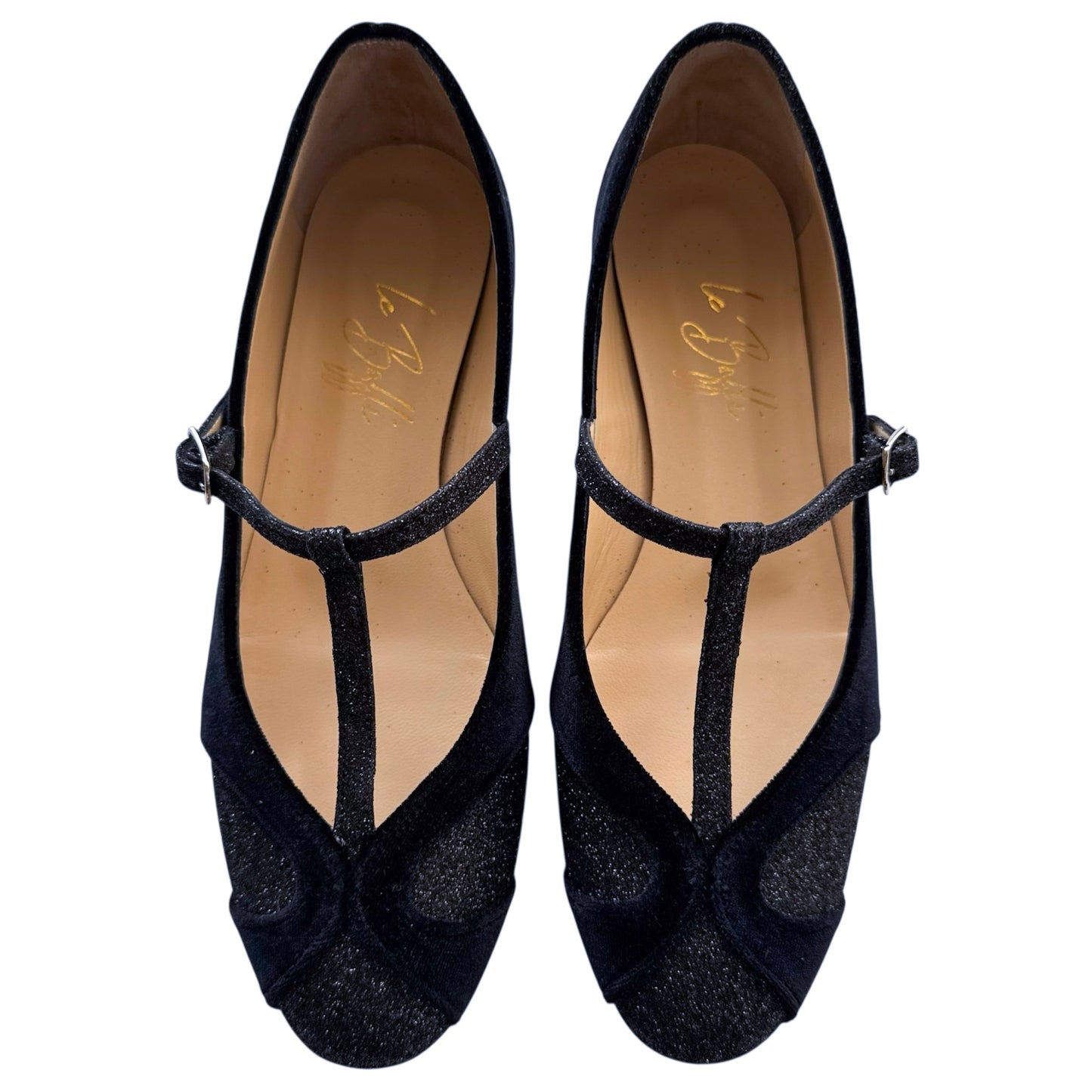 Vittoria tonda in glitter e velluto nero