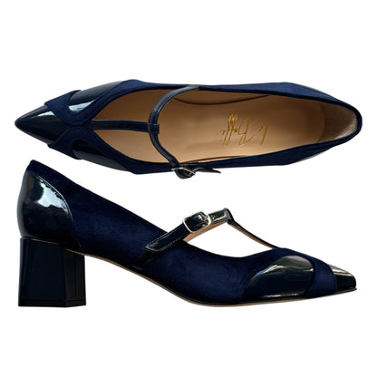 Vittoria 55 in vernice e velluto blu