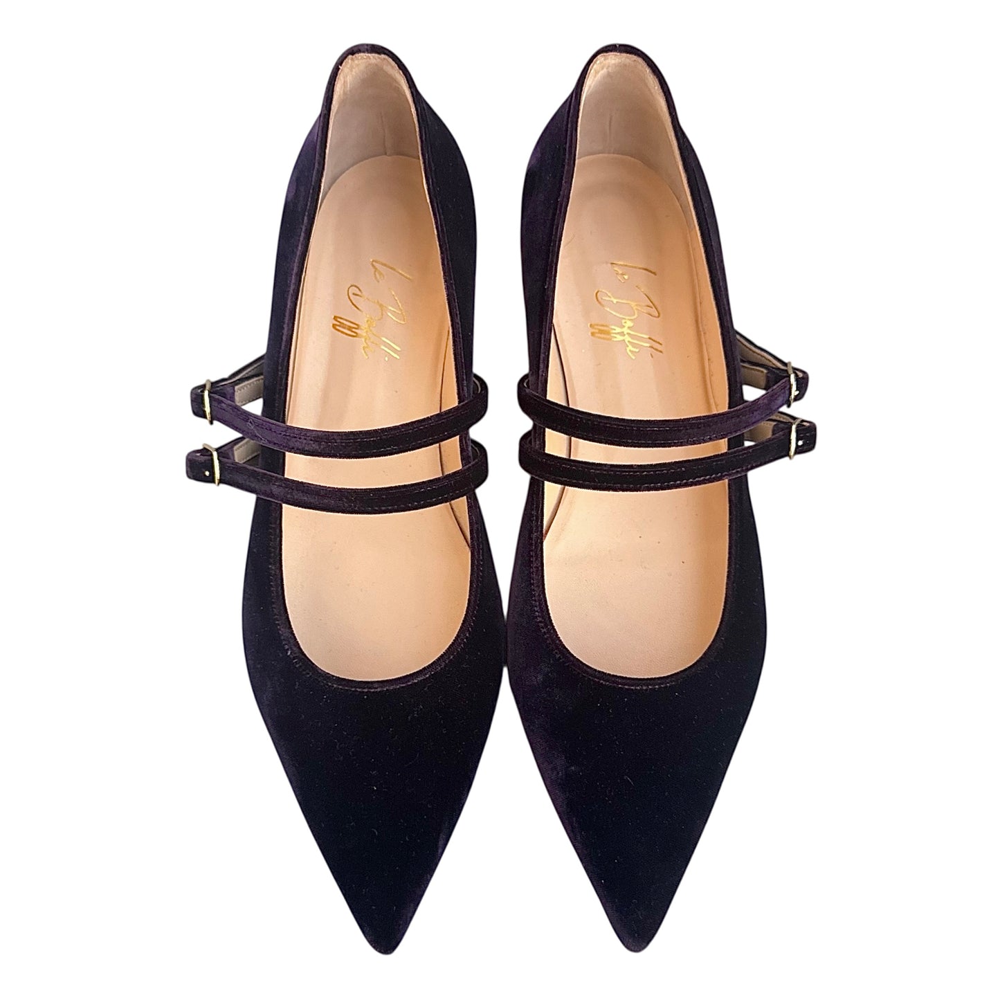 Elisa ballerina in velluto prugna scuro