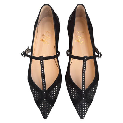 Vittoria in tessuto nero borchie