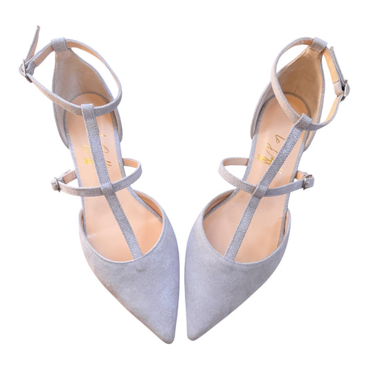 Fiammetta in pelle argento glitterata