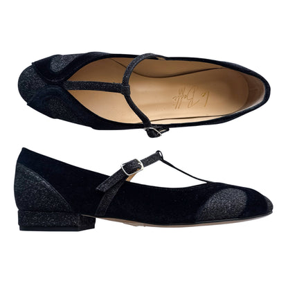 Vittoria tonda in glitter e velluto nero