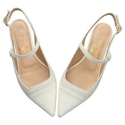 Emma Slingback in intrecciato bianco latte