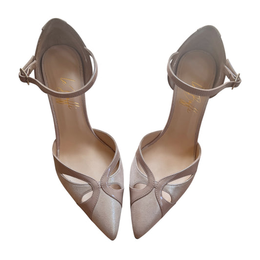 Celeste 85 in pelle glitterata nude