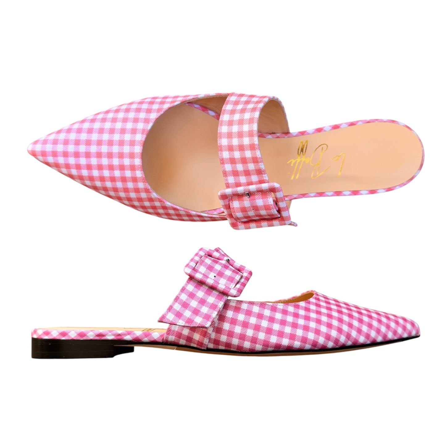 Ginevra mule in vichy rosa