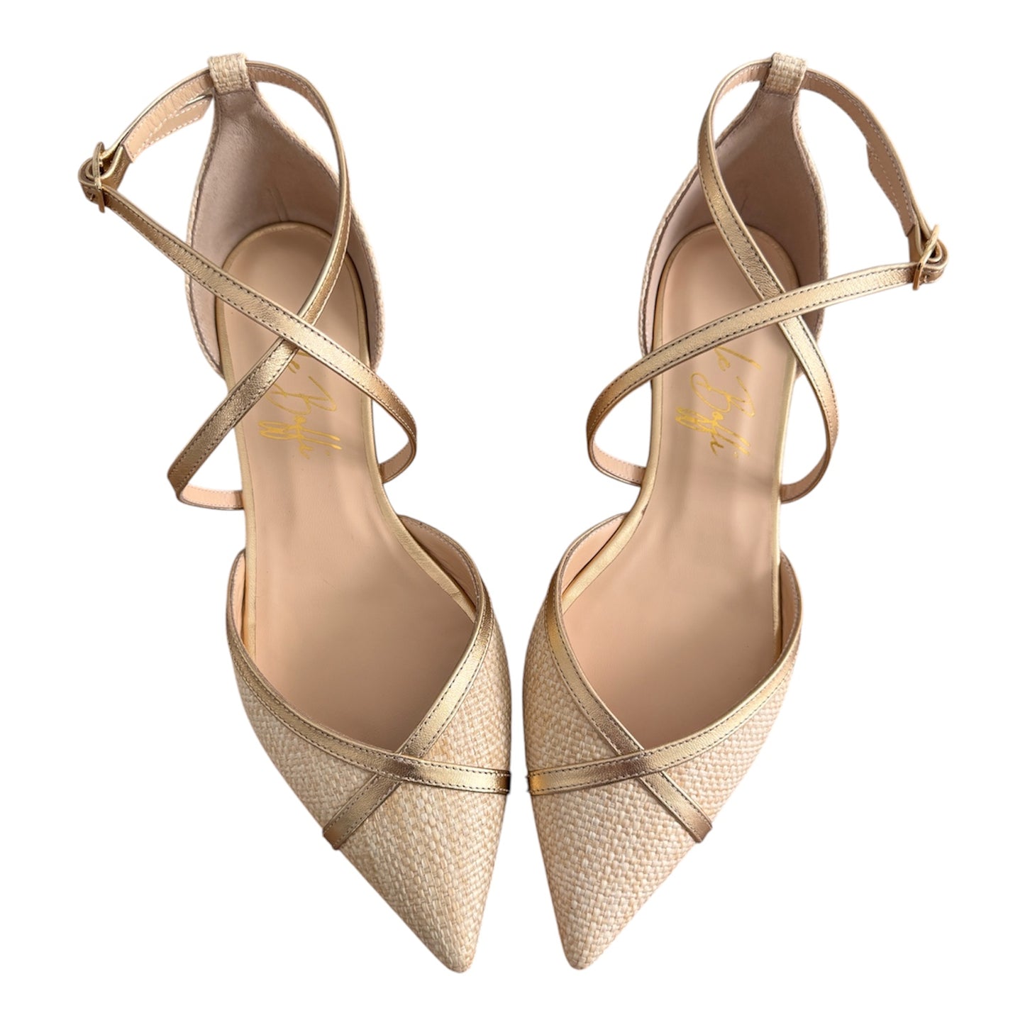Elisabetta in rafia beige e oro
