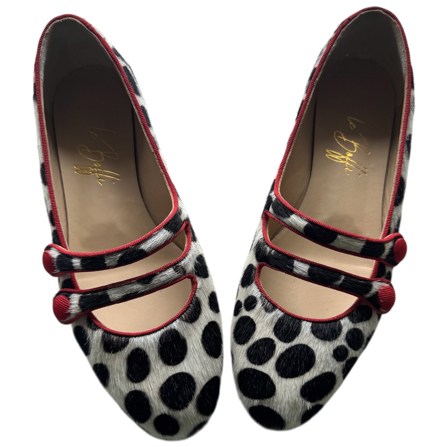 Frida tonda in cavallino pois e rosso