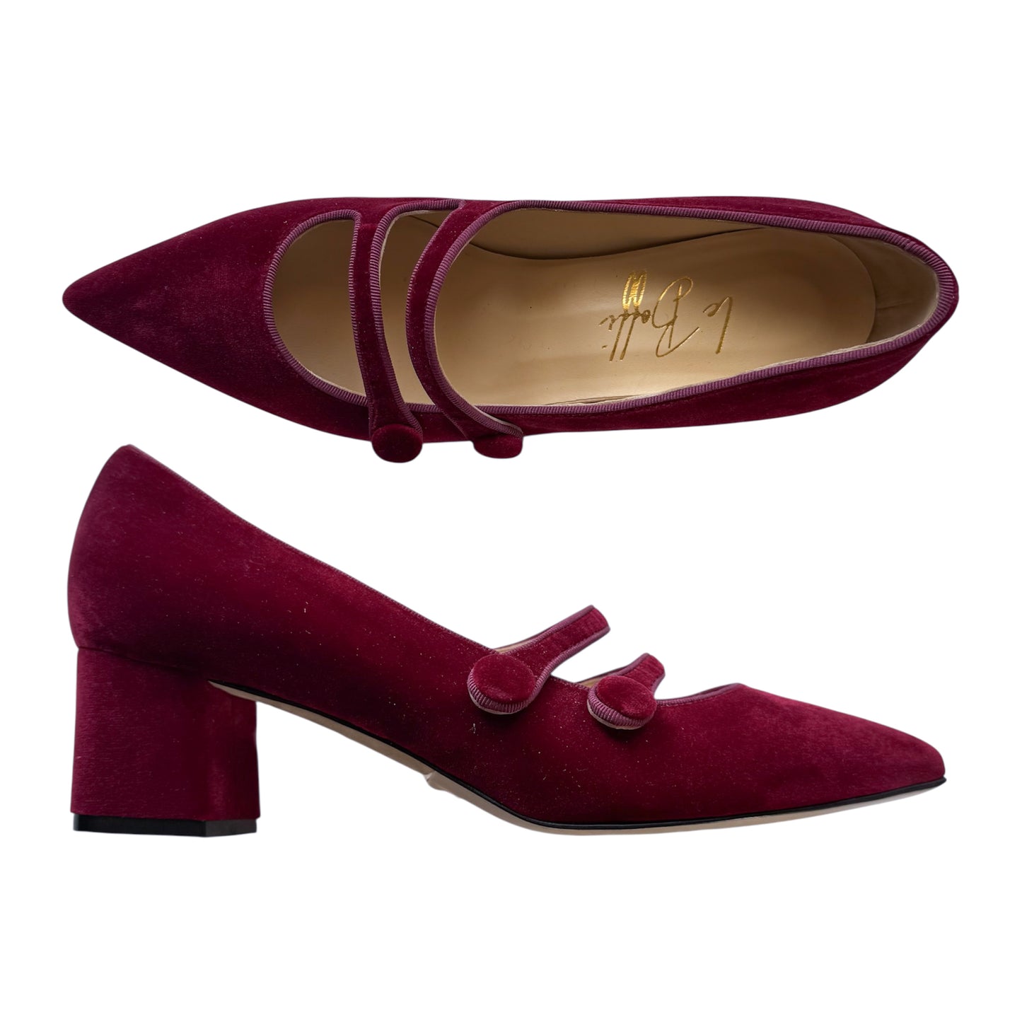 Frida 55 in velluto bordeaux chiaro