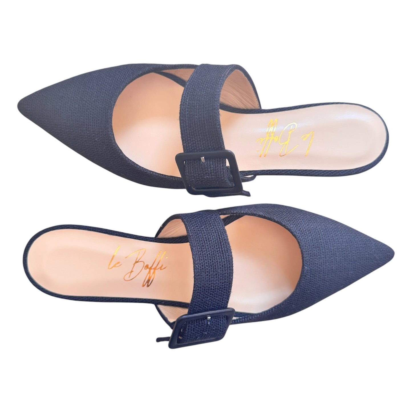 Ginevra mule in lino nero