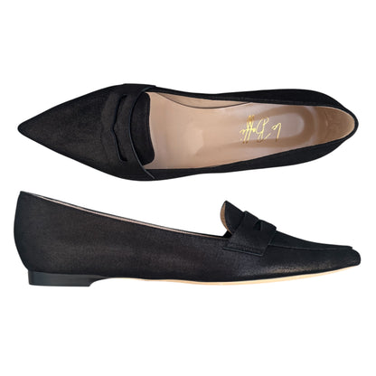 Oliva in pelle glitterata nera