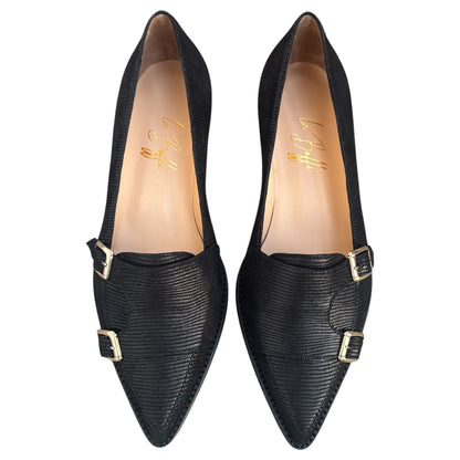 Penelope in serpente glitterato nero