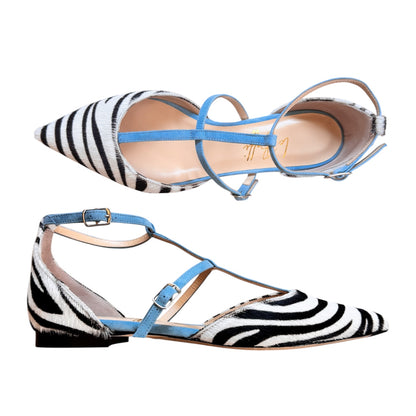 Fiammetta in zebra e azzurro