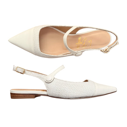 Emma Slingback in intrecciato bianco latte