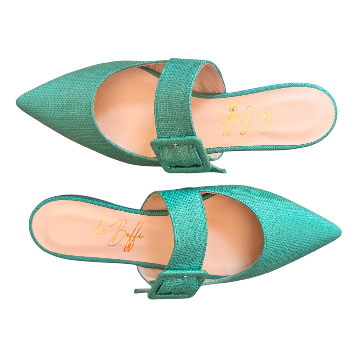 Ginevra mule in rafia verde