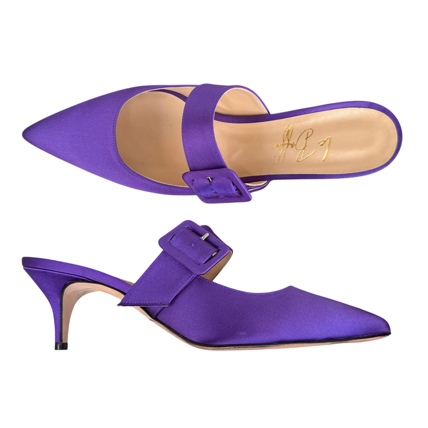 Ginevra mule in raso viola
