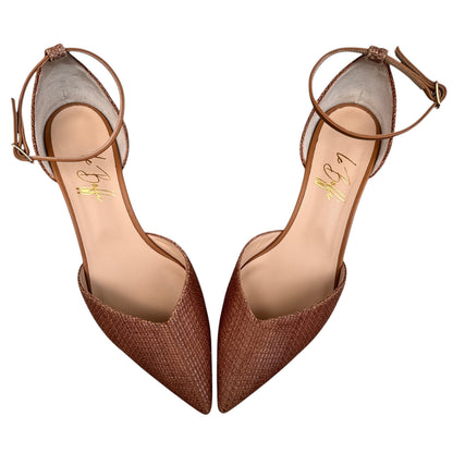 Greta 55 in rafia caramello