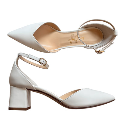Greta 55 in pelle bianco crema
