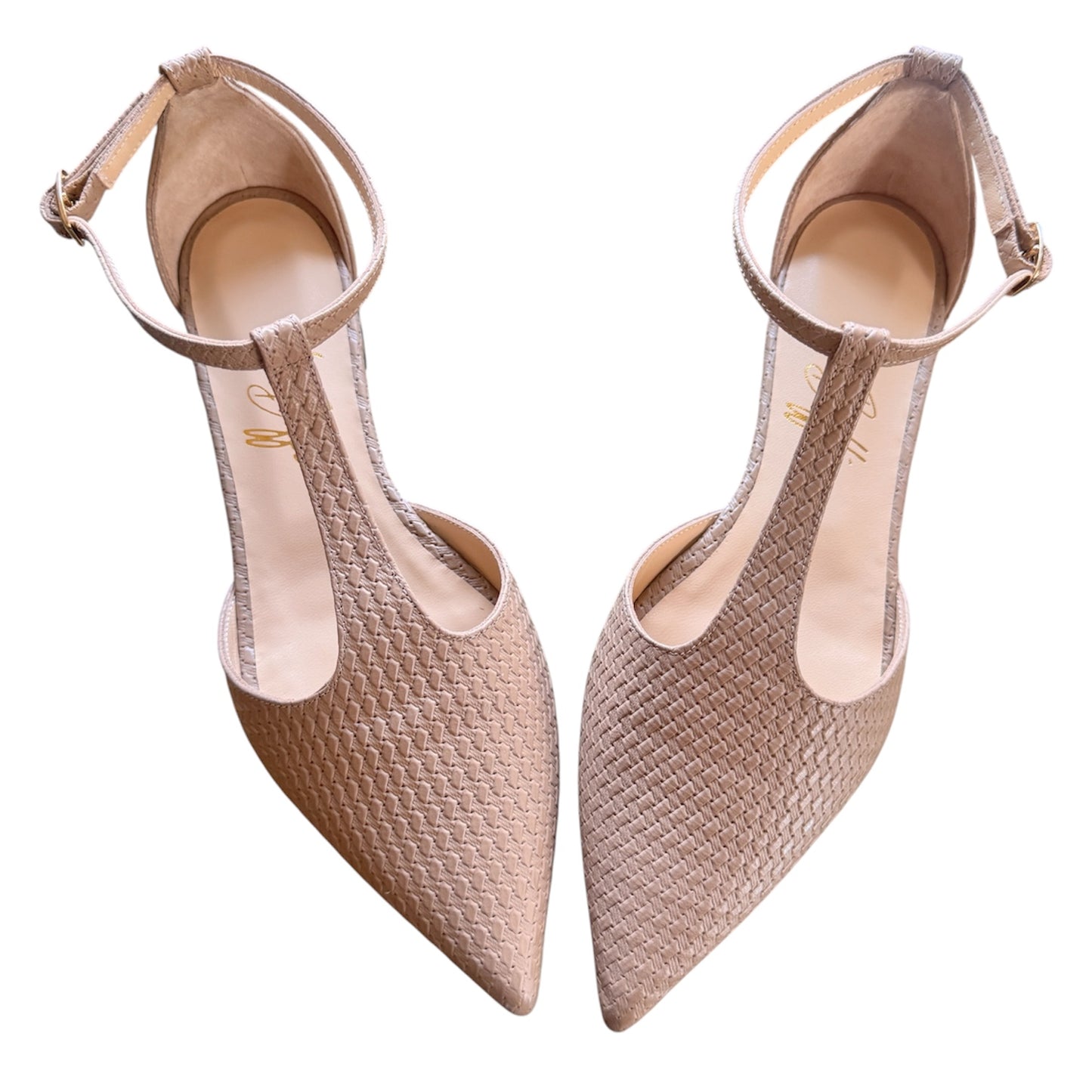 Matilde in pelle intrecciata taupe