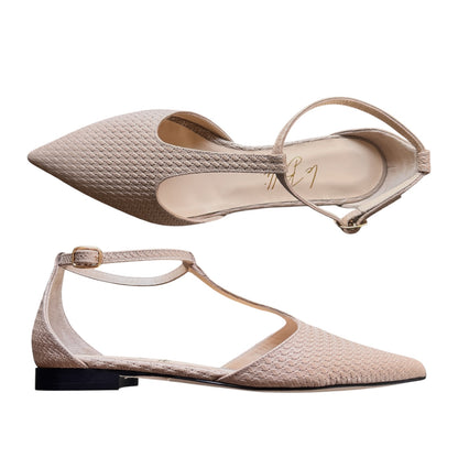 Matilde in pelle intrecciata taupe
