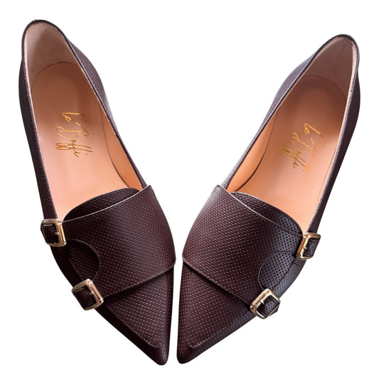 Penelope in pelle pois marrone