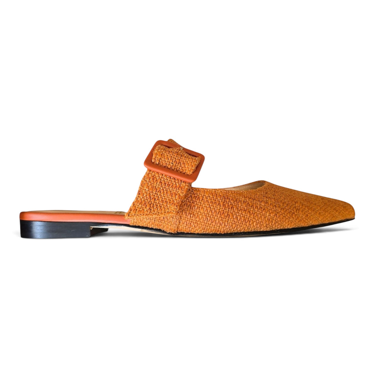 Ginevra mule in rafia mattone