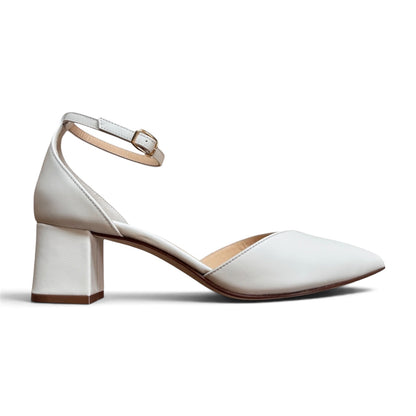 Greta 55 in pelle bianco crema