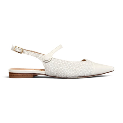 Emma Slingback in intrecciato bianco latte