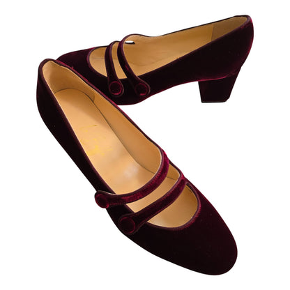 Frida tonda in velluto bordeaux 55
