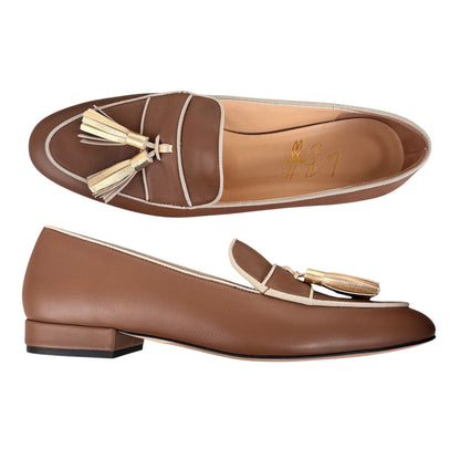 Lavinia in pelle cuoio e oro