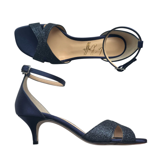 Sandalo Linda in glitter e raso blu