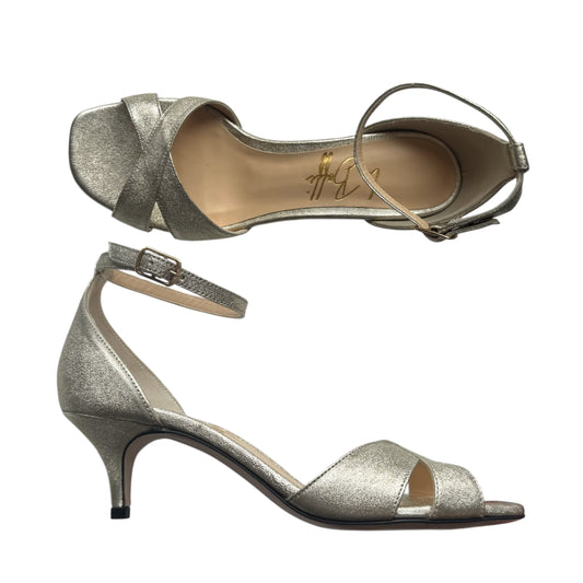 Sandalo Linda in pelle glitter platino
