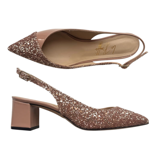 Amelia 55 in glitter grosso nude e vernice nude