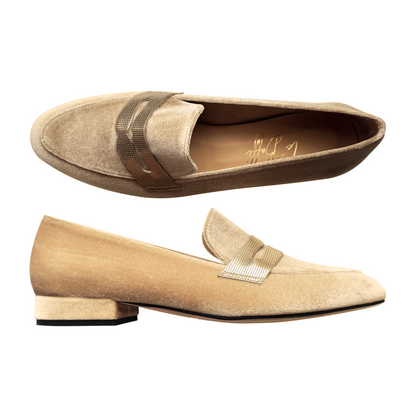 SOFIA in velluto beige e oro