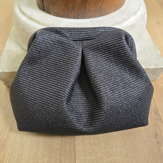 Boffina Bag in white, black and gold bouclè