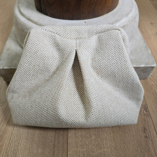 Boffina Bag in white, black and gold bouclè