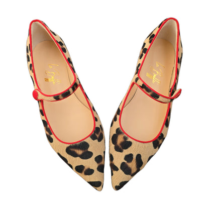 Adele flat in cavallino maculato e rosso