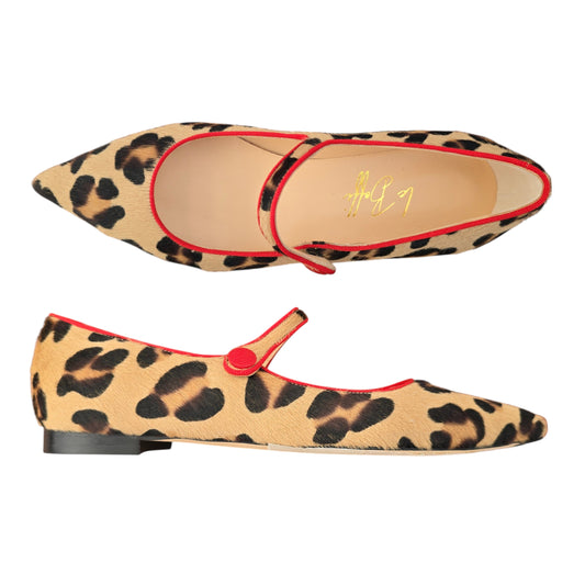 Adele flat in cavallino maculato e rosso