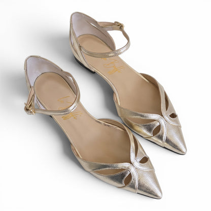 Celeste in pelle platino
