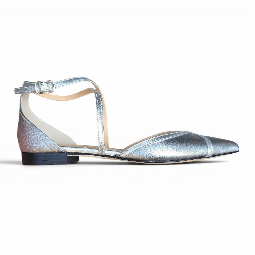Elisabetta in pelle martellata argento